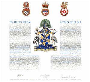 Letters patent granting heraldic emblems to Jubilee Jewellers Inc. Letters patent granting heraldic emblems to Jubilee Jewellers Inc.