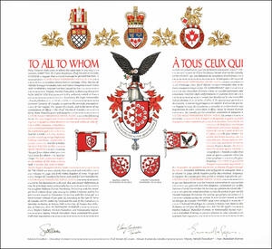 Letters patent granting heraldic emblems to Victor Hugo Fernández Meyer