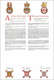 Lettres patentes concédant des emblémes héraldiques à Claude Joseph Bourret