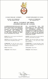 Letters patent approving the Badge of the Royal Canadian Air Force Letters patent approving the Badge of the Royal Canadian Air Force