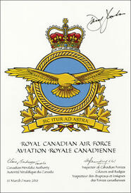 Letters patent approving the Badge of the Royal Canadian Air Force