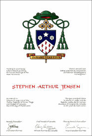 Letters patent granting heraldic emblems to Stephen Arthur Jensen Letters patent granting heraldic emblems to Stephen Arthur Jensen