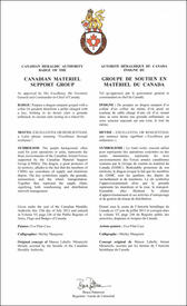 Lettres patentes approuvant l'insigne du Groupe de soutien en matériel du Canada