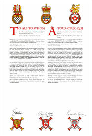 Letters patent granting heraldic emblems to Robert William Arthur Park Letters patent granting heraldic emblems to Robert William Arthur Park