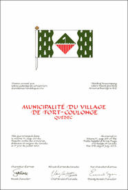 Lettres patentes concédant un drapeau à la Municipalité du Village de Fort-Coulonge