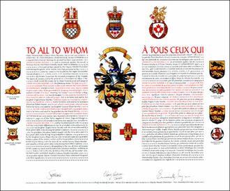 Lettres patentes concédant des emblèmes héraldiques à James William Rourke Lettres patentes concédant des emblèmes héraldiques à James William Rourke