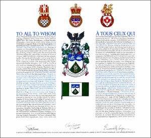 Letters patent granting heraldic emblems to the Toronto Cricket Skating and Curling Club Letters patent granting heraldic emblems to the Toronto Cricket Skating and Curling Club