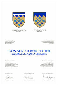 Letters patent granting differenced Arms to Darrell Gordon Ethell and Douglas Wayne Ethell Letters patent granting differenced Arms to Darrell Gordon Ethell and Douglas Wayne Ethell