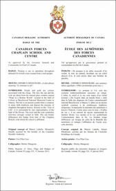 Letters patent approving the Badge of the Canadian Forces Chaplain School and Centre Letters patent approving the Badge of the Canadian Forces Chaplain School and Centre