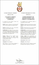 Letters patent approving the Badge of the Canadian Forces Intelligence Command