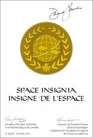 Letters patent approving the Space Insignia