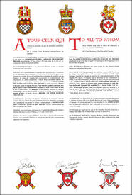 Lettres patentes concédant des emblèmes héraldiques à l'Association des familles Lejeune dit Briard