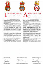 Letters patent granting heraldic emblems to Christian Heribert Riesbeck