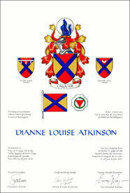 Letters patent granting heraldic emblems to Dianne Louise Atkinson