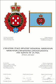 Letters patent granting heraldic emblems to the Canadian Peace Officers' Memorial Association