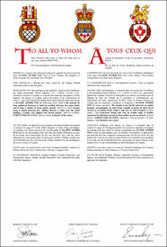 Letters patent granting heraldic emblems to Elaine Astrid Nye