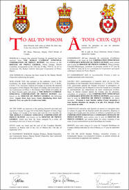 Letters patent granting heraldic emblems to The Roman Catholic Episcopal Corporation of Prince Rupert Letters patent granting heraldic emblems to The Roman Catholic Episcopal Corporation of Prince Rupert