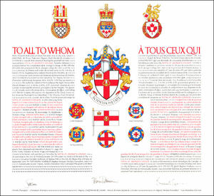 Lettres patentes concédant des emblèmes héraldiques au Royal St. George's College
