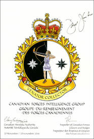 Letters patent approving the badge of Canadian Forces Intelligence Group