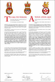 Letters patent granting heraldic emblems to the Town of High Level Letters patent granting heraldic emblems to the Town of High Level