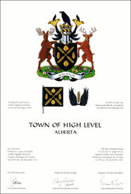 Letters patent granting heraldic emblems to the Town of High Level