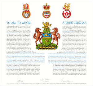 Letters patent granting heraldic emblems to Strathcona County Letters patent granting heraldic emblems to Strathcona County