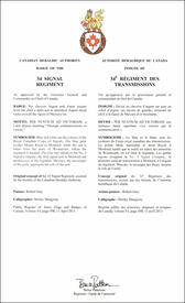 Letters patent approving the Badge of the 34 Signal Regiment Letters patent approving the Badge of the 34 Signal Regiment