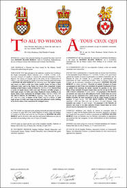 Letters patent granting heraldic emblems to Jeffery Blaine BeBeau Letters patent granting heraldic emblems to Jeffery Blaine BeBeau