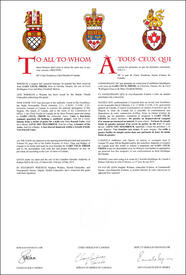 Lettres patentes concédant des emblèmes héraldiques à Gary Cecil Freer