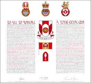 Letters patent granting heraldic emblems to St. John’s Anglican Church