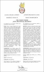 Lettres patentes approuvant le drapeau de The North Shore (New Brunswick) Regiment Lettres patentes approuvant le drapeau de The North Shore (New Brunswick) Regiment