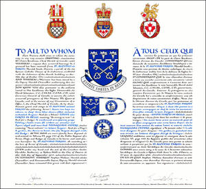 Letters patent granting heraldic emblems to St. Aloysius Parish