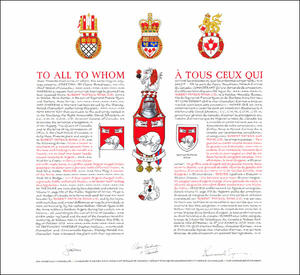Lettres patentes concédant des emblèmes héraldiques à Robert Patrick Ryan