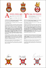 Letters patent granting heraldic emblems to Marc-André Campbell Letters patent granting heraldic emblems to Marc-André Campbell