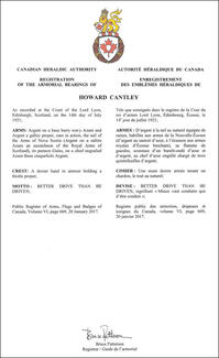 Armoiries de Howard Cantley Armoiries de Howard Cantley