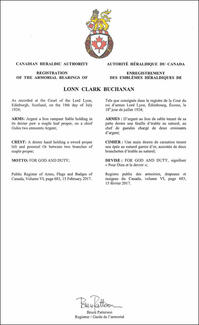 Armoiries de Lonn Clark Buchanan Armoiries de Lonn Clark Buchanan