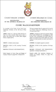 Armoiries de Clyde MacLean-Kennedy