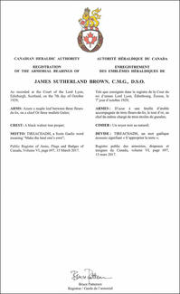 Armoiries de James Sutherland Brown Armoiries de James Sutherland Brown