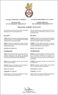 Armoiries de William Albert Wallace Armoiries de William Albert Wallace