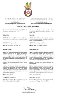 Armoiries d'Hilary Kenrick Edward Armoiries d'Hilary Kenrick Edward