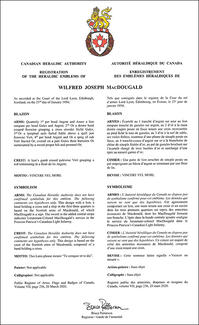 Armoiries de Wilfred Joseph MacDougald Armoiries de Wilfred Joseph MacDougald