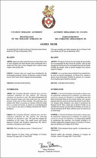 Armoiries de James Muir Armoiries de James Muir