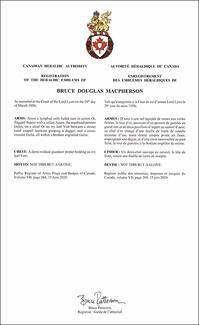 Armoiries de Bruce Douglas Macpherson Armoiries de Bruce Douglas Macpherson