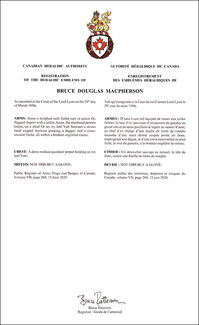 Armoiries de Bruce Douglas Macpherson