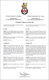 Armoiries de Maurice Bruce Stewart