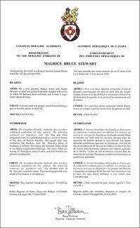 Armoiries de Maurice Bruce Stewart Armoiries de Maurice Bruce Stewart