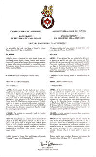 Armoiries de Lloyd Campbell MacPherson