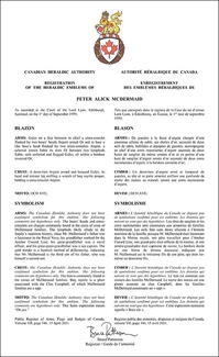 Armoiries de Peter Alick McDermaid