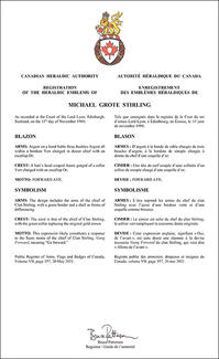 Armoiries de Michael Grote Stirling Armoiries de Michael Grote Stirling