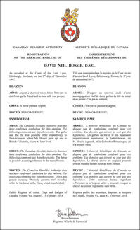 Armoiries de David Neil Hossie Armoiries de David Neil Hossie